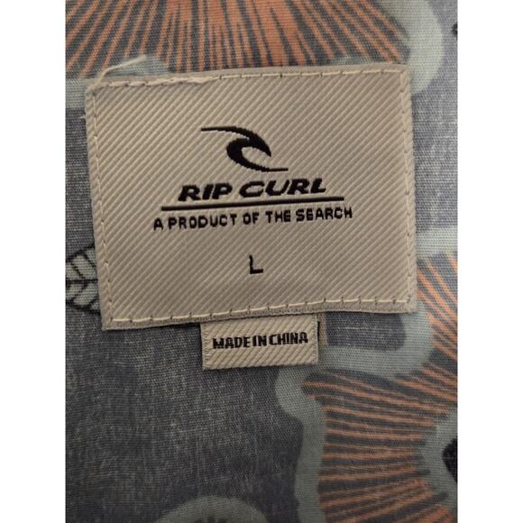 Rip Curl Hawaiian Shirt Blue Mens Light Blue Pink Floral Short Sleeve Sz L - Picture 2 of 8
